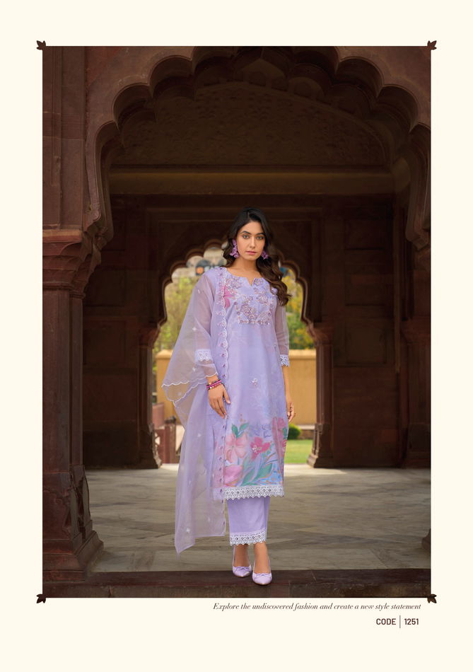 Summer Spring By Lady Leela Organza Embroidery Kurti With Bottom Dupatta Wholesale Shop In Surat